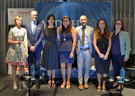 Responsables de Fundación ONCE, ILUNION y AEDRH, junto a Jesús Celada