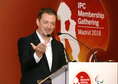 Andrew Parsons durante la reunión del IPC en Madrid