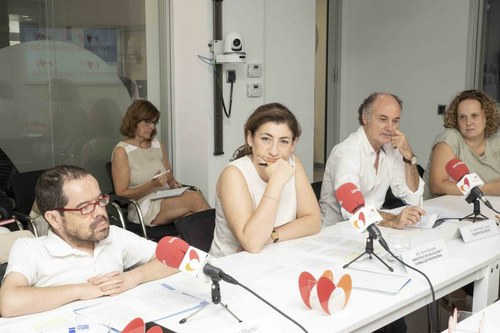 De izquierda a derecha: Jesús Martín, Nuria Manzano, José Antonio Luengo y Ruth Vidriales durante el debate en Servimedia