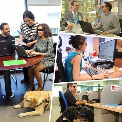 Personas con discapacidad en distintos puestos de trabajo