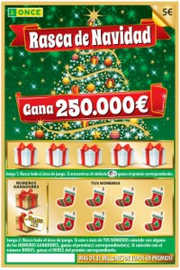 Reproducción del boleto del Rasca de Navidad de la ONCE 2018
