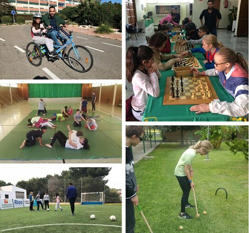Collage de imágenes de las actividades y deportes practicados durante el Campus Deportivo