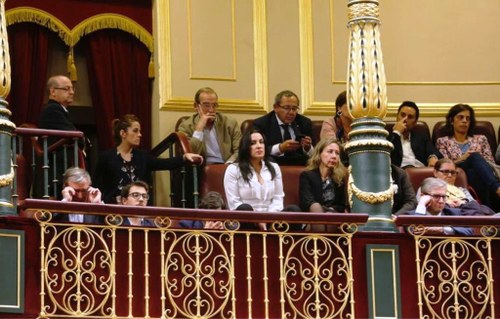 Invitados en el hemiciclo durante la votación