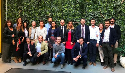 Los directivos de ILUNION BPO, en un descanso de su jornada de trabajo en Málaga