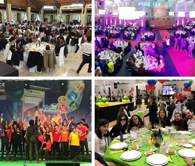 Collage de fiestas en Sevilla, Cataluña, Valencia y Castilla y León