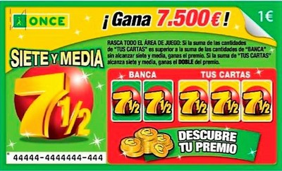 Boleto del rasca 'Siete y media'