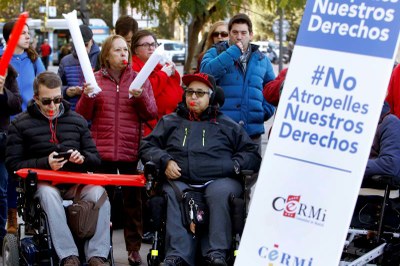 Concentración del CERMI en Madrid contra estos VPM, celebrada el pasado mes de diciembre