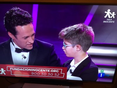 Hugo Rubio durante la gala 'Inocente, Inocente', de TVE 