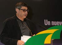 José Luis Pinto durante su intervención en el Comité Estatal de UP