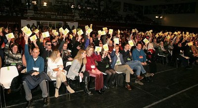 Votación del Comité Estatal de UP para refrendar los nombramientos de nuevos directivos