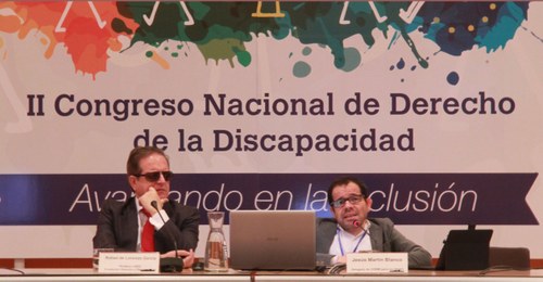 Rafael de Lorenzo y  Jesús Martín en el panel 'Avances y perspectivas en el desarrollo del Derecho español de la Discapacidad: balance de dos años’