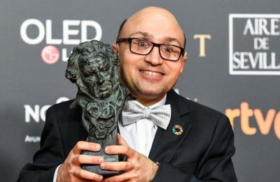 Vidal, recogiendo su premio en la gala de los Goya