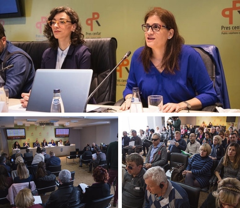 Arriba, Bárbara Martín durante su intervención. Abajo, dos imágenes con la mesa de conferenciantes y asistentes a la misma.
