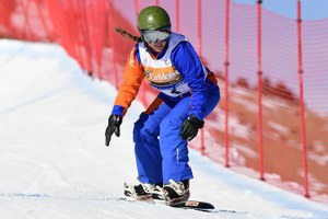 Astrid Fina durante un descenso en las pruebas de La Molina