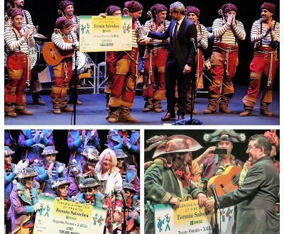 Collage con las entregas del primer premio (arriba) y del segundo y tercero, abajo a izquierda y derecha, respectivamente