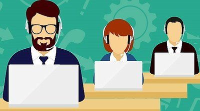 Pictograma alusivo al servicio de atención al cliente de Juegos ONCE