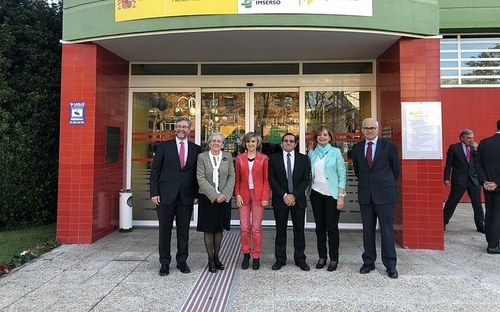 Carcedo y los máximos responsables del CEAPAT y del IMSERSO en la sede madrileña del centro