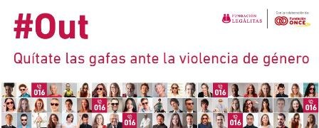 Cartel de la campaña "Quítate las gafas ante la violencia de género"