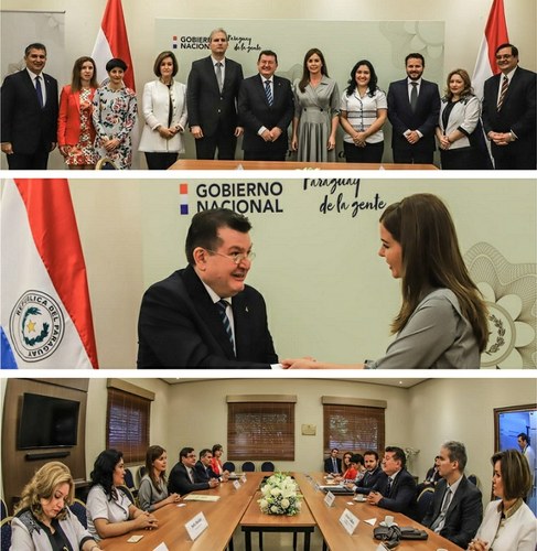 Collage de imágenes del encuentro con la primera dama de Paraguay