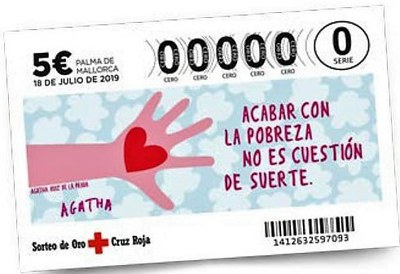 Imagen del cupón del Sorteo de Oro de Cruz Roja 2019