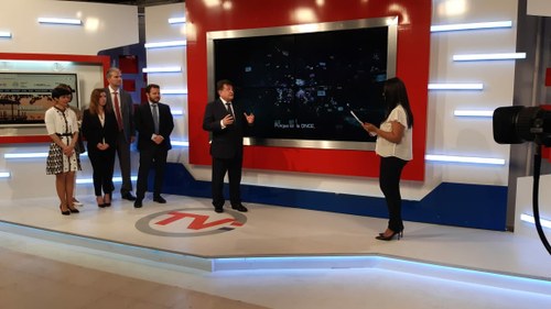 Momento de la entrevista en TV Paraguay 