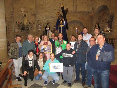 Trabajadores y vendedores de la ONCE presentan el cupón conmemorativo de Nuestro Padre Jesús Nazareno
