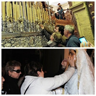 Visitas guiadas de afiliados a templos de Córdoba (arriba) y Zaragoza