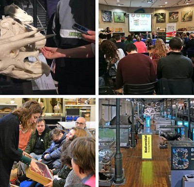 Collage de salas, talleres y acto de presentación del proyecto