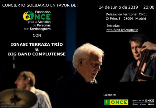 Cartel del concierto solidario de Ignasi Terraza y la Big Band de la UCM