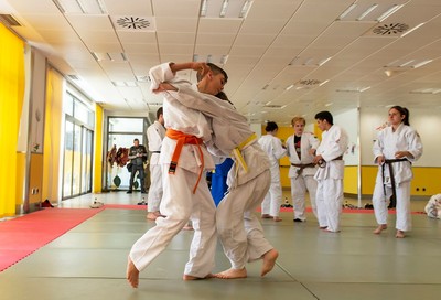 Enfrentamiento en un combate de judo