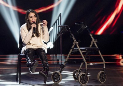 Miriam Fernández, con parálisis cerebral, durante su actuación en la pasada edición de 'La Voz'
