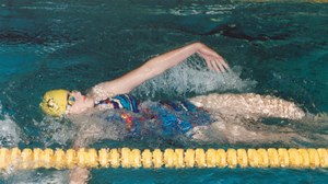 Sevillano, en una foto retrospectiva durante un campeonato de natación