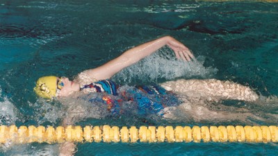 Sevillano, en una foto retrospectiva durante un campeonato de natación