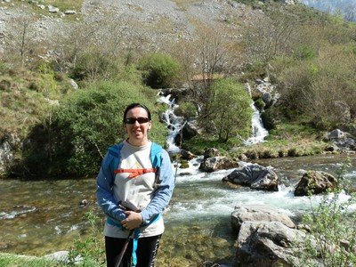Valentina Fernández Osorio en una parada de la Ruta del Cares