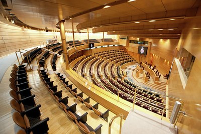 Vista cenital del hemiciclo del Senado