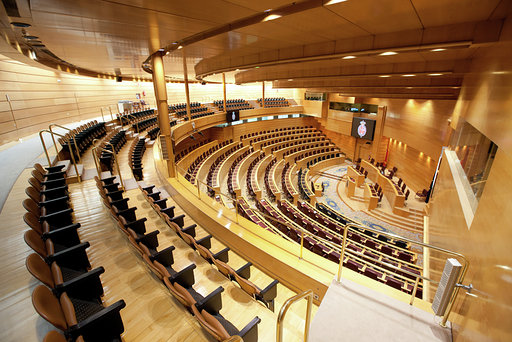 Vista cenital del hemiciclo del Senado