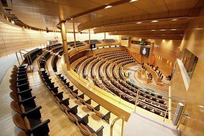 Vista cenital del hemiciclo del Senado