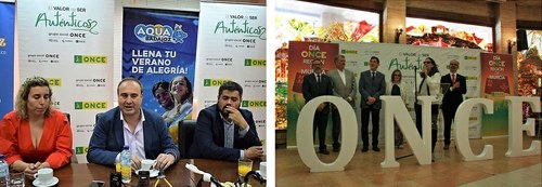 A la izquierda, presentación del Día en Extremadura, y a la derecha, saludo institucional del Día en Murcia
