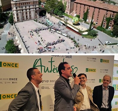 Vista aérea de Montserrat y presentación del Día de la ONCE en Cataluña