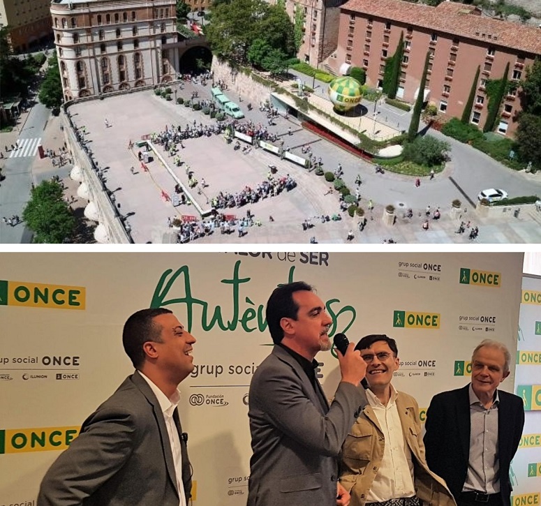 Vista aérea de Montserrat y presentación del Día de la ONCE en Cataluña