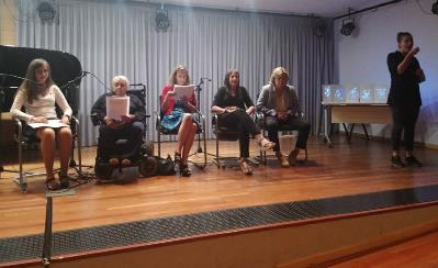 Acto de presentación del libro en el Salón de Actos de la Territorial de la ONCE en Madrid