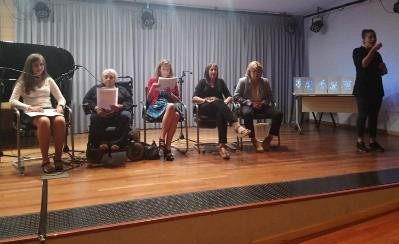 Acto de presentación del libro en el Salón de Actos de la Territorial de la ONCE en Madrid