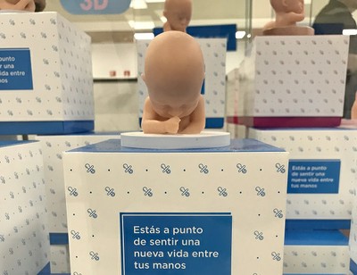 Detalle de la reproducción en 3D de una ecografía de un bebé de 32 semanas
