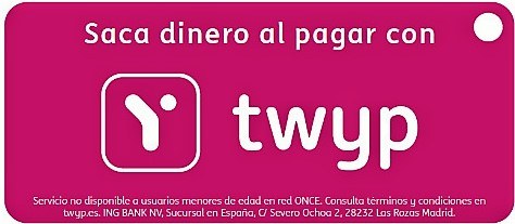 Cartel promocional del nuevo servicio de dispensación de efectivo mediante aplicación móvil y tarjeta de crédito por parte de los vendedores de la ONCE