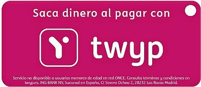Cartel promocional del nuevo servicio de dispensación de efectivo mediante aplicación móvil y tarjeta de crédito por parte de los vendedores de la ONCE