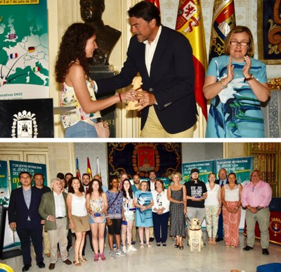 Collage de imágenes de la recepción en el Ayuntamiento