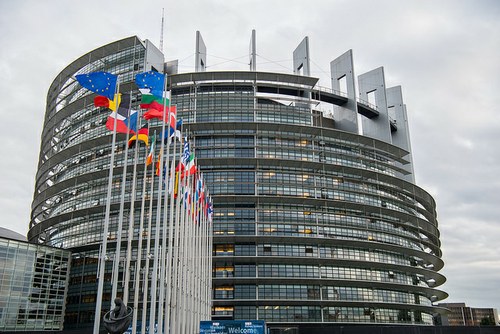 Fachada del Parlamento Europeo en Bruselas