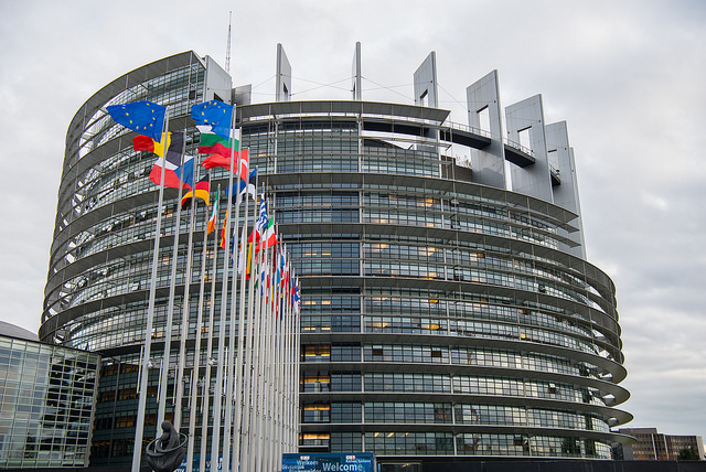 Fachada del Parlamento Europeo en Bruselas
