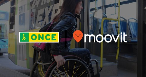 Imagen alusiva a la colaboración entre Moovit y la ONCE
