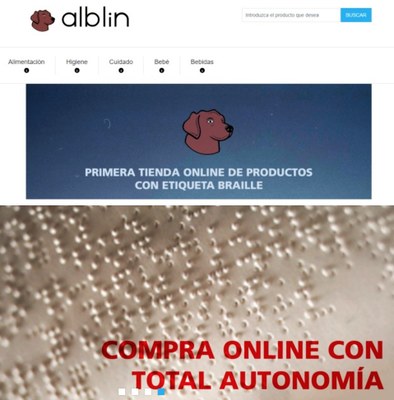 Montaje con la imagen de apertura de la web Alblin